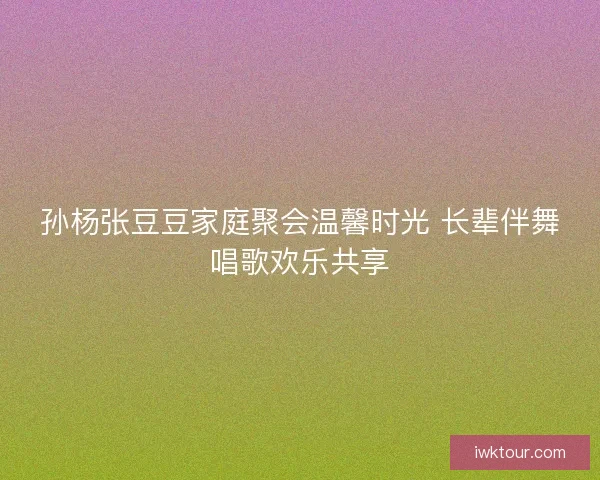孙杨张豆豆家庭聚会温馨时光 长辈伴舞唱歌欢乐共享
